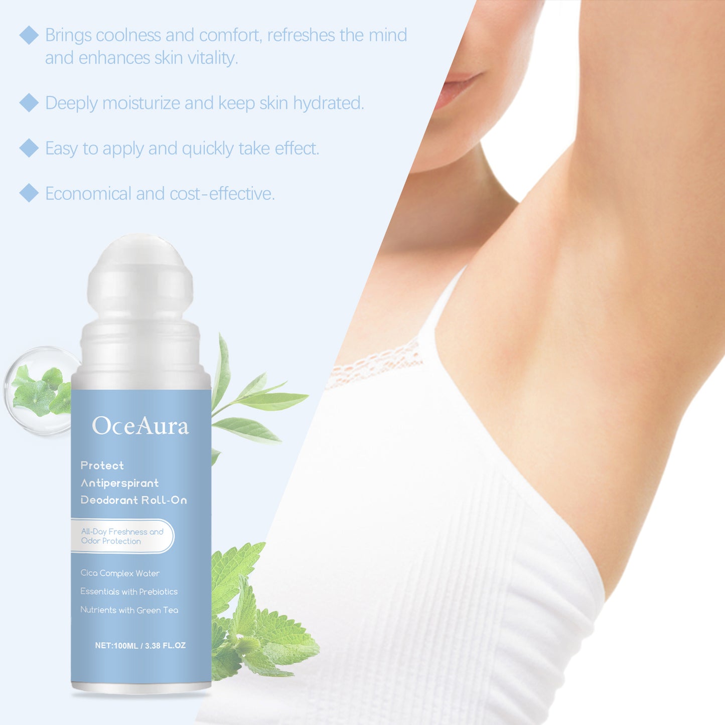 Underarm Antiperspirant Roll-On Deodorant - 100ml Moisture Control