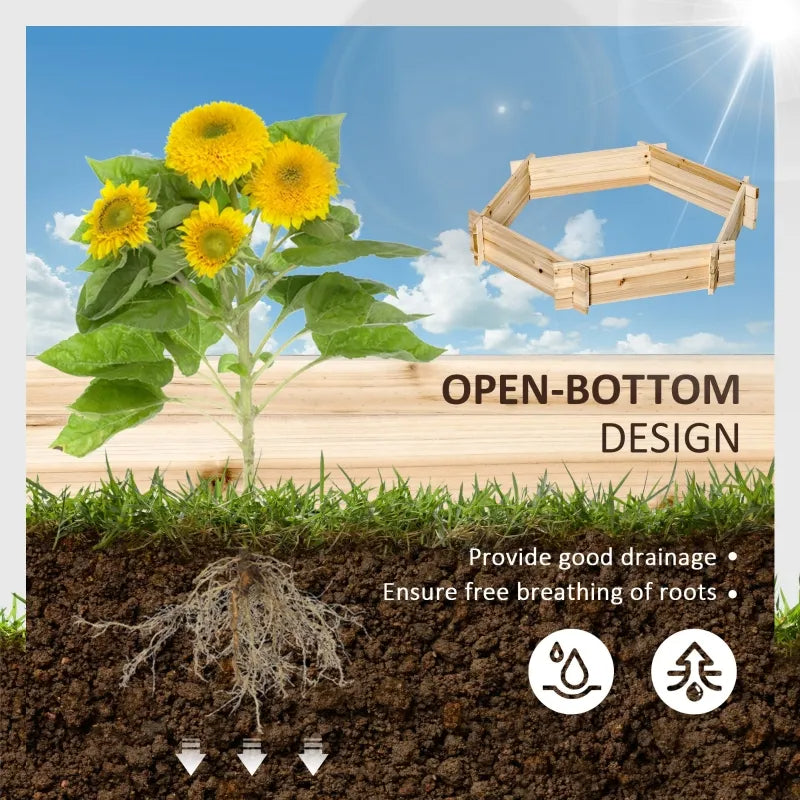 Screwless Hexagon Raised Garden Bed - DIY Herb and Plant Planter Box