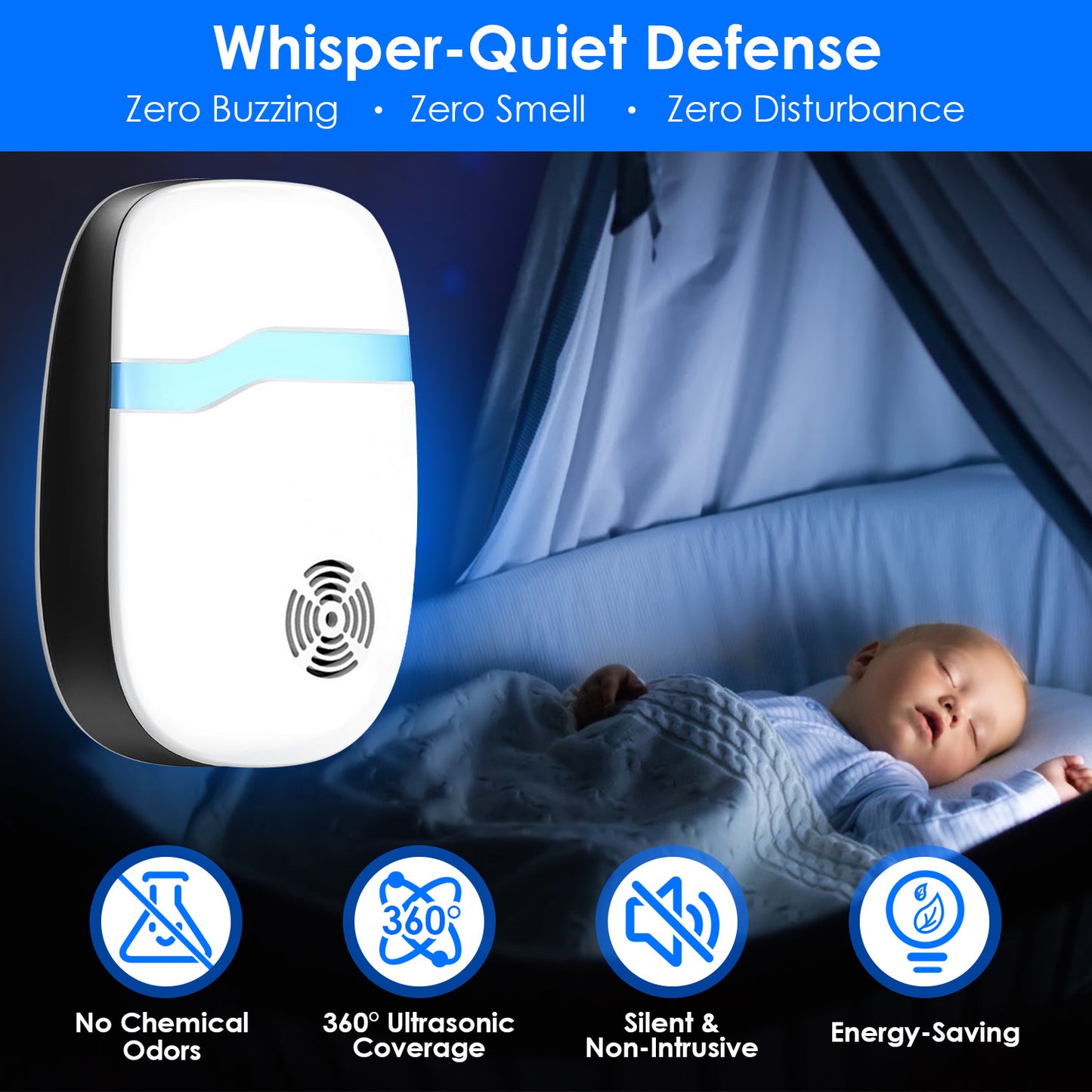 6-Pack Ultrasonic Pest Repellers - Indoor Rodent Control