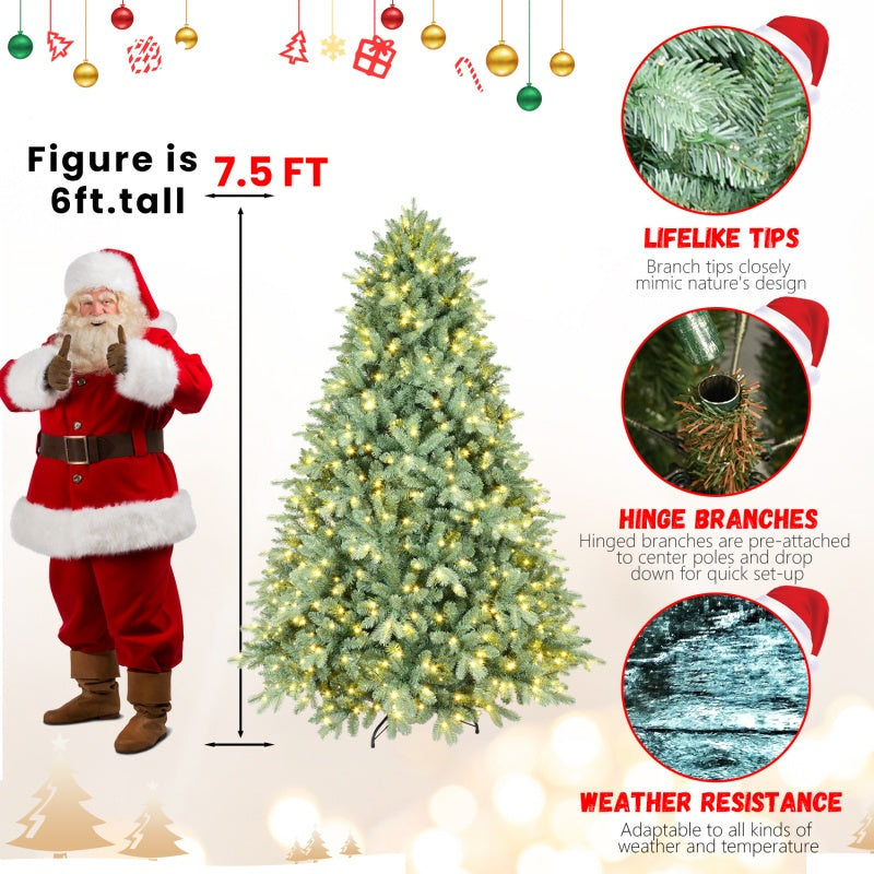Artificial Christmas Tree - PE/PVC Mixed with Warm White LED Lights
