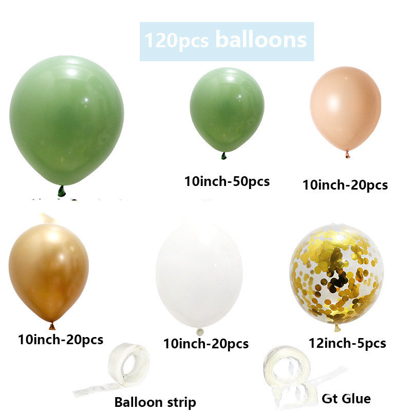 Avocado Green Latex Balloon Set for Birthday Party Decorations