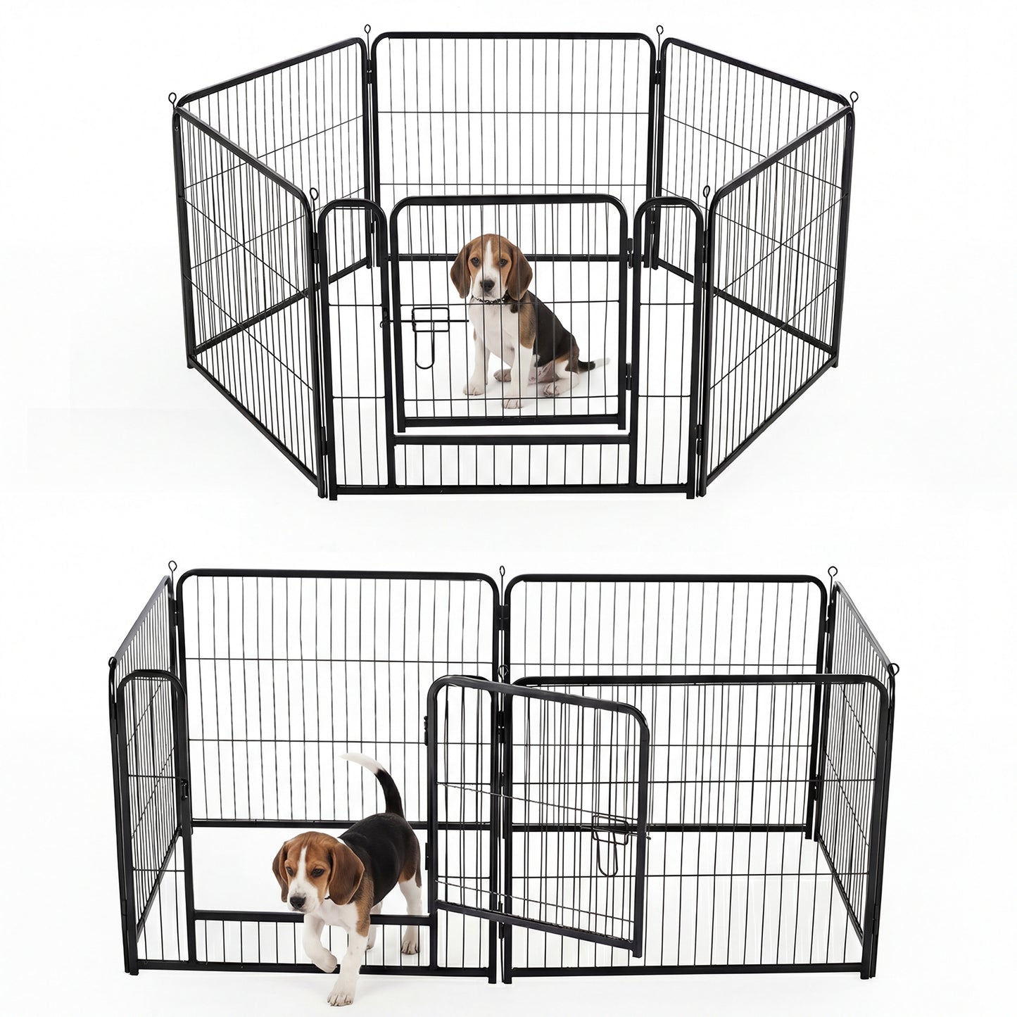 Foldable Metal Pet Fence with Door for Indoor & Outdoor Dog Safety - Multiple Sizes