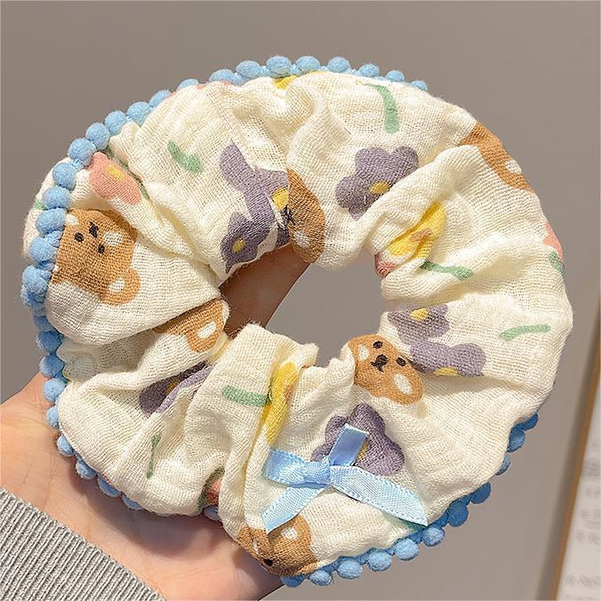 Cute Large Intestine Hair Band for Women - Colorful Hair Tie with Balls