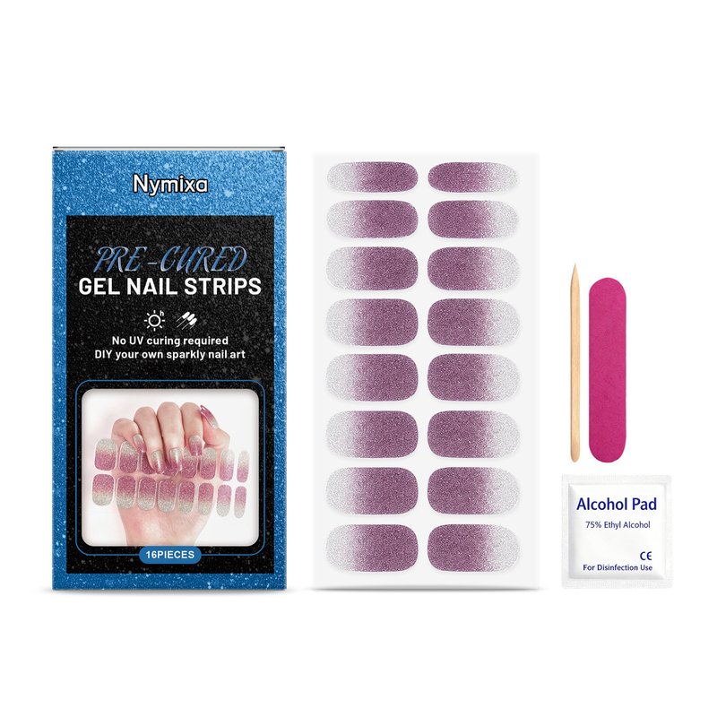 Soft Gel Nail Strips Set – 16 Patches