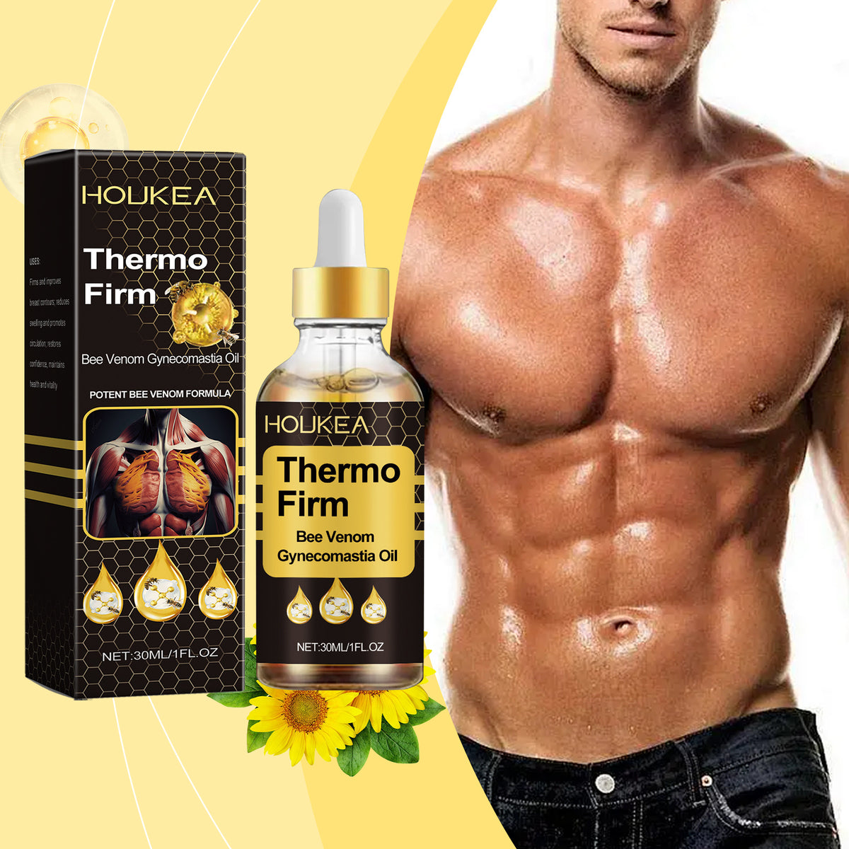Bee Venom Men's Chest Treatment Improve Contour Massage Care