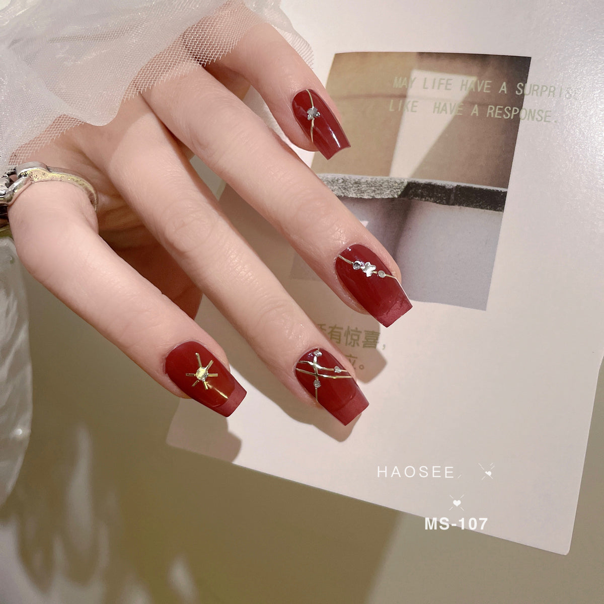 Semi-Cured Gel Nail Stickers - 22pcs Kit with Tools