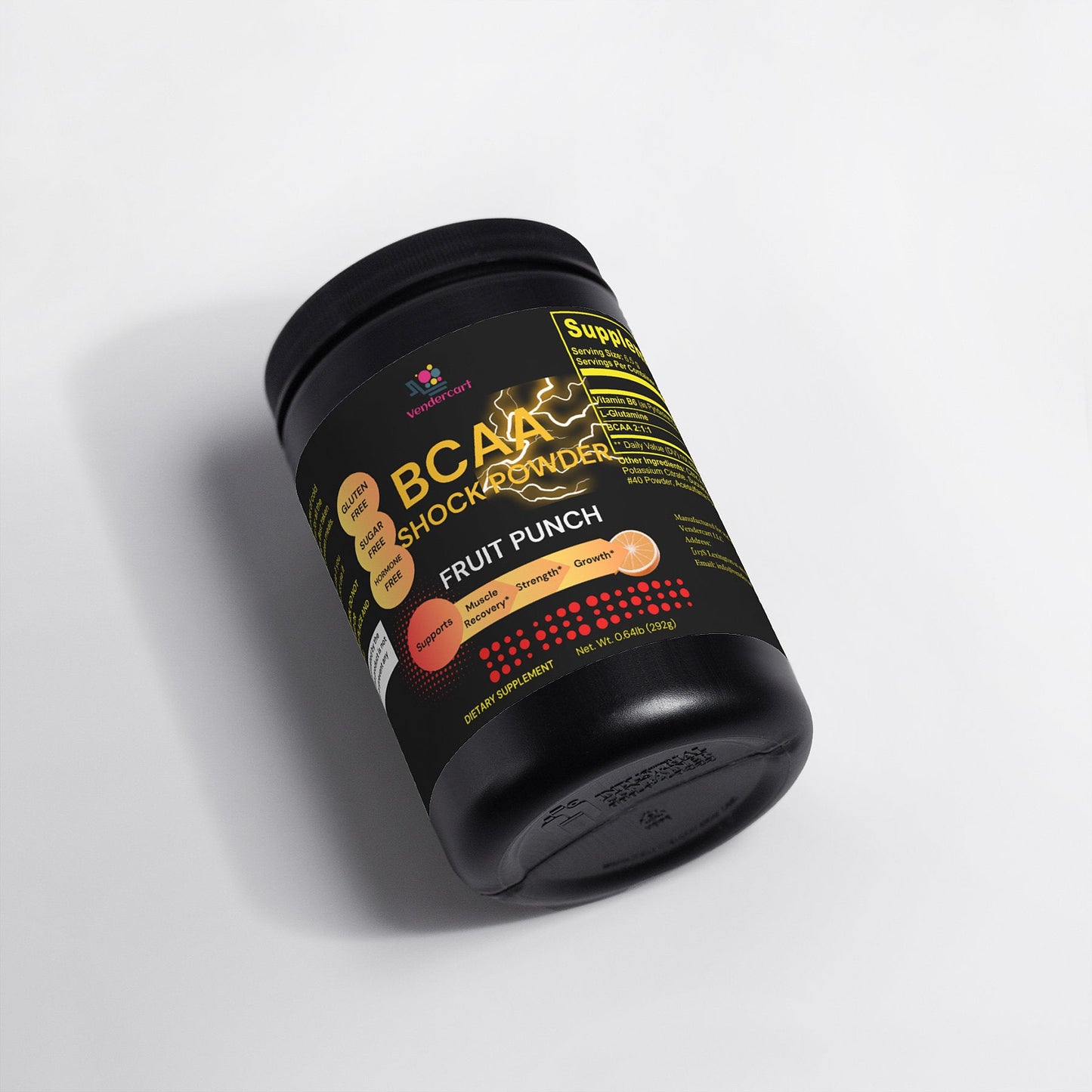 BCAA Powder Supplement - 5000mg Amino Acids for Muscle Recovery - Fruit Punch