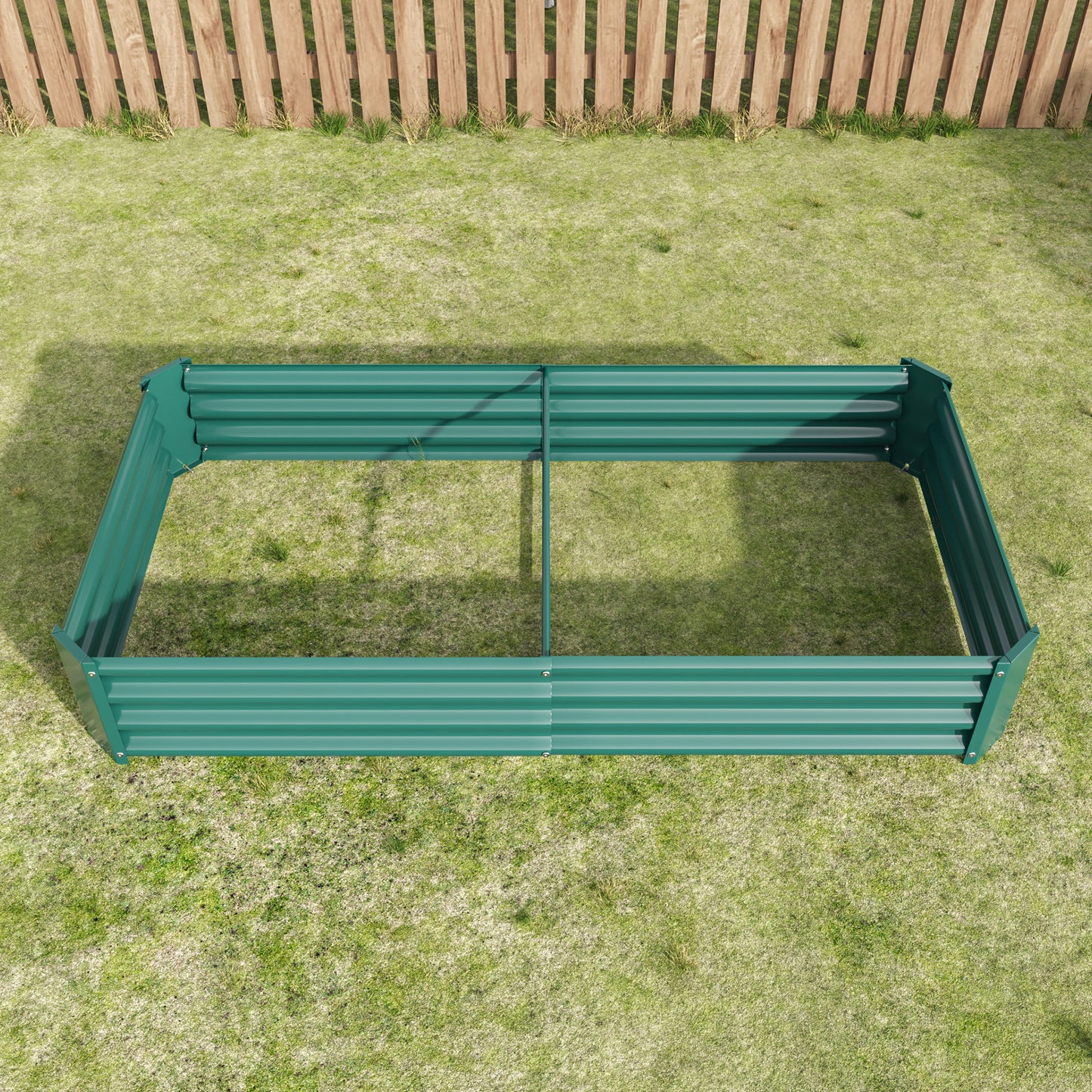 2PCS Green Metal Raised Garden Planter Beds - 6'x3'x1'