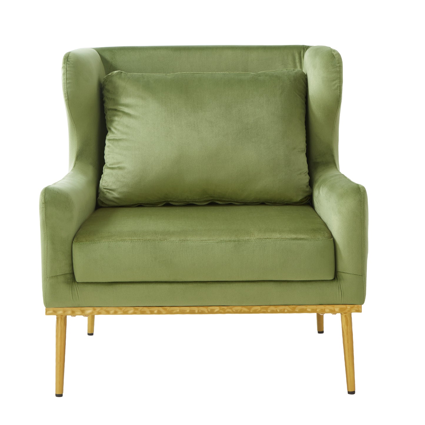 Modern Velvet Accent Chair - Green Armchair for Living Room