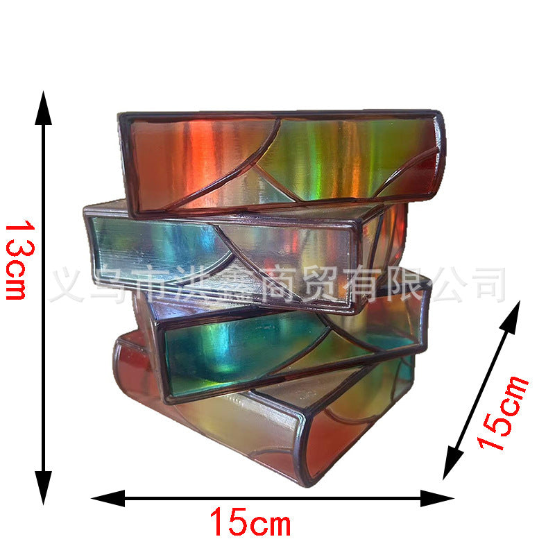 Stacking Book Craft Ornaments - Multi-Layer Resin DIY Decor for Holidays