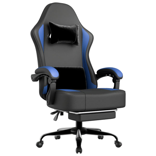 Ergonomic Gaming Chair with Footrest and Pocket Springs