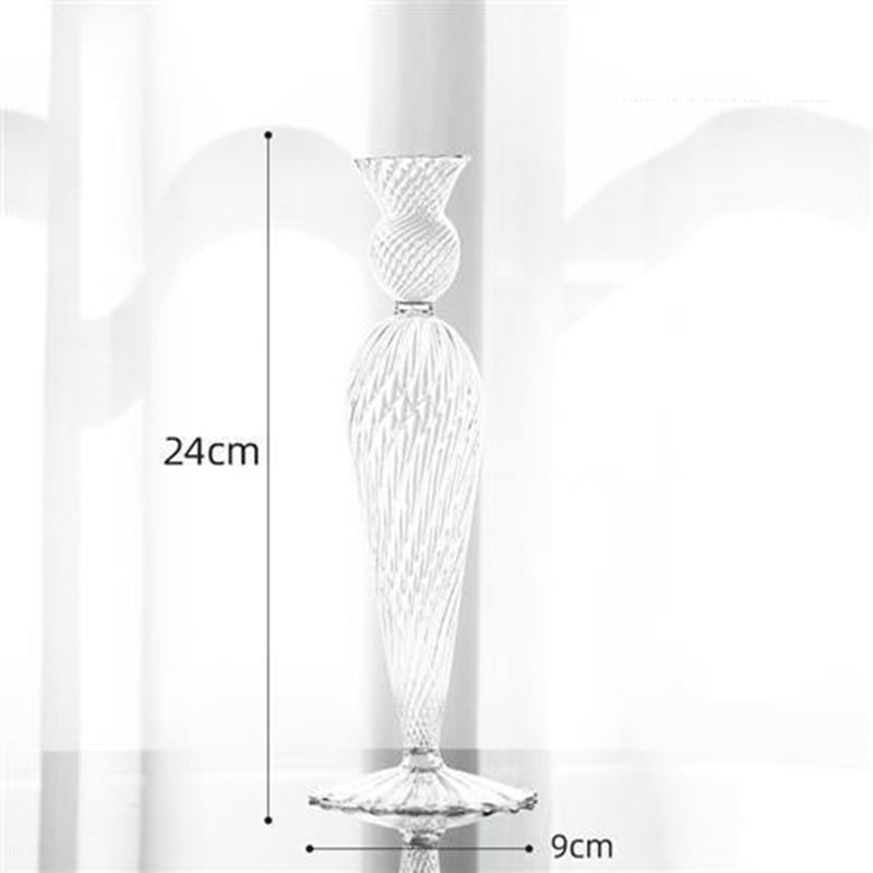 Glass Candle Holder Vase for Home Decor - Elegant Table Centerpiece