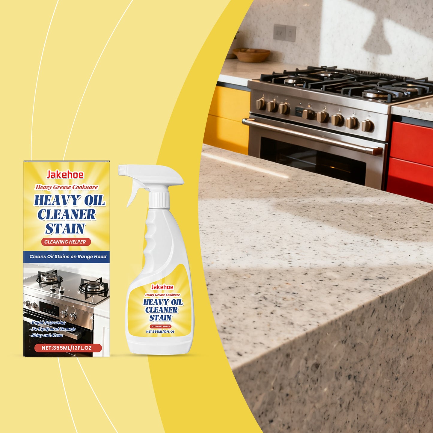 Heavy Oil Cleaning Agent - 355ml Kitchen Storage Cleaner