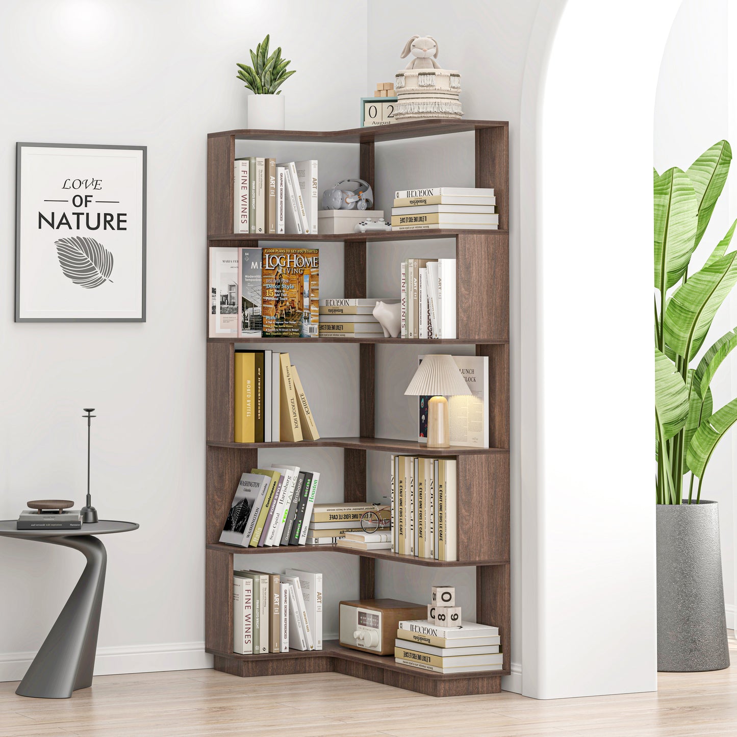 90cm 35.43 Extended Size 5-Tier Freestanding L-Shaped Corner