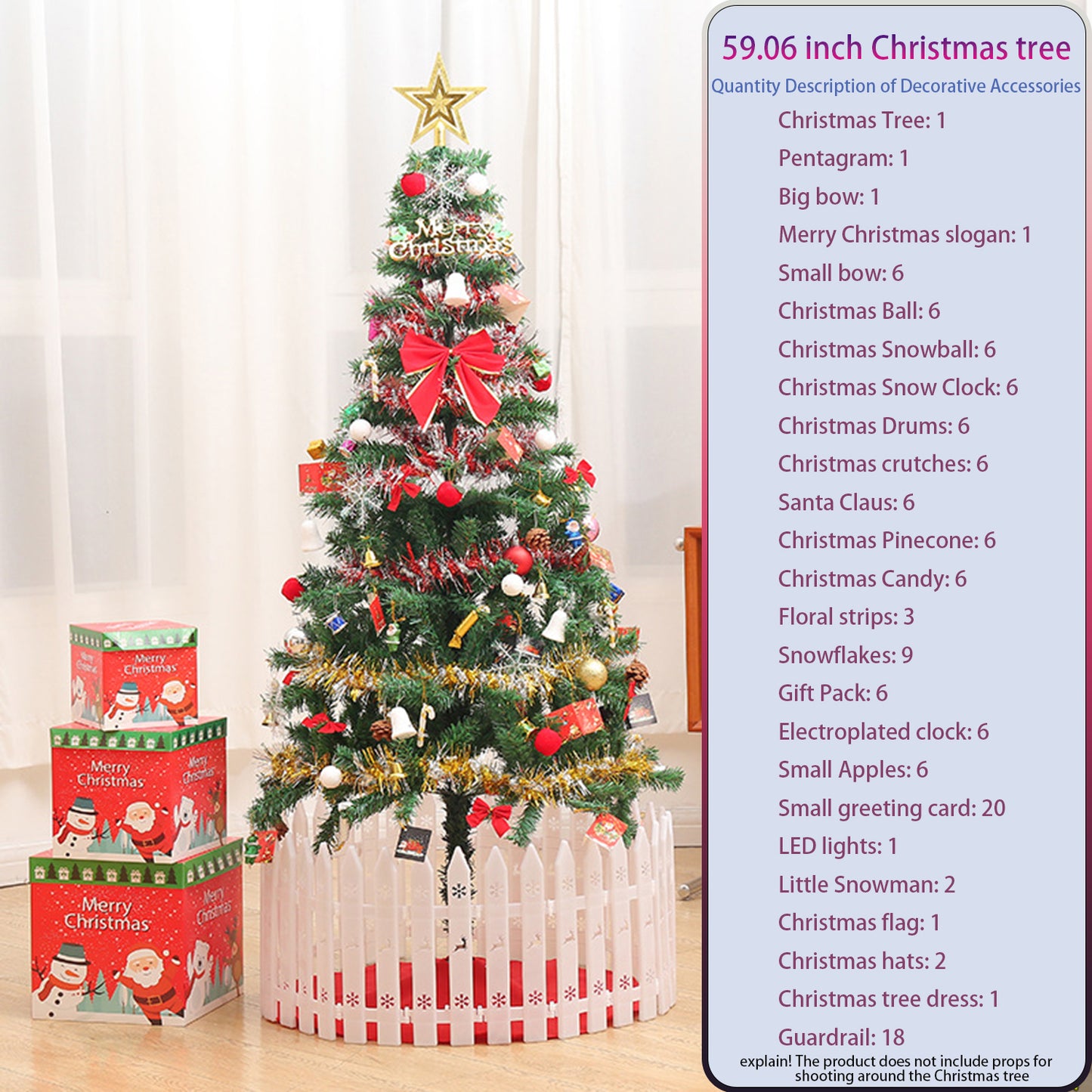 5ft Green Artificial Christmas Tree with LED Lights & Skirts