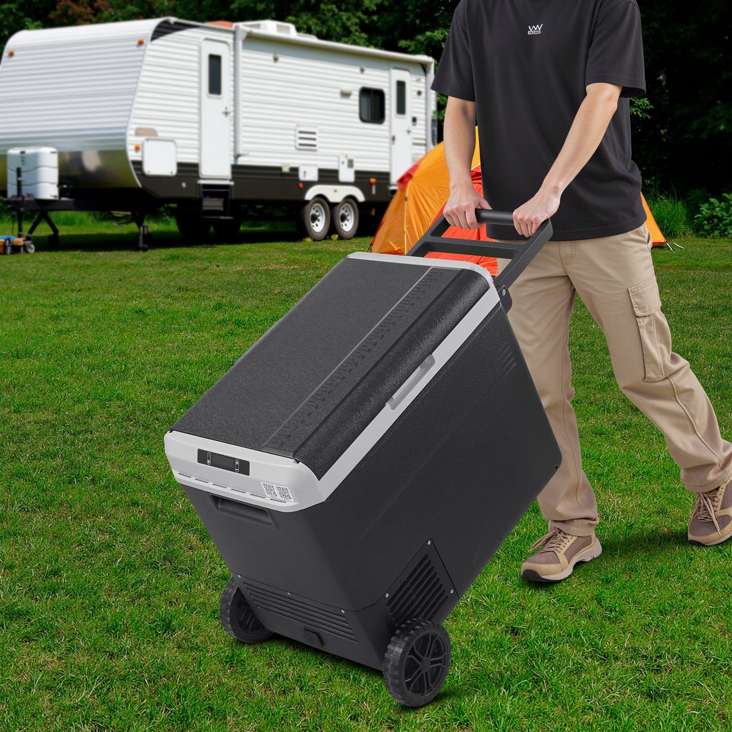 12V Portable Car Refrigerator Freezer 63.4QT Electric Cooler for Camping