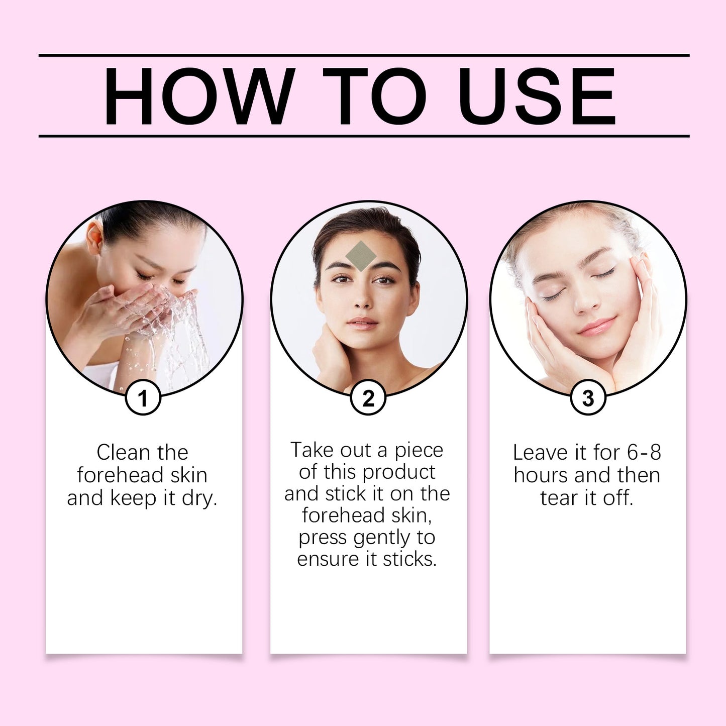 Forehead Smoothing Face Patches - 60pcs Hyaluronic Acid Anti-Aging Care
