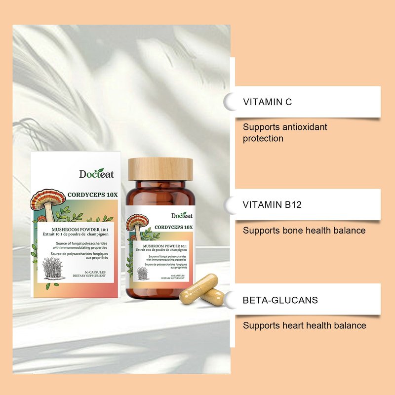 Cordyceps Mushroom Immune Support Capsules - 60 Count