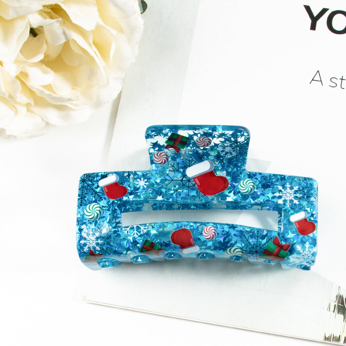 Five-Pointed Star Sequin Acrylic Hair Barrettes
