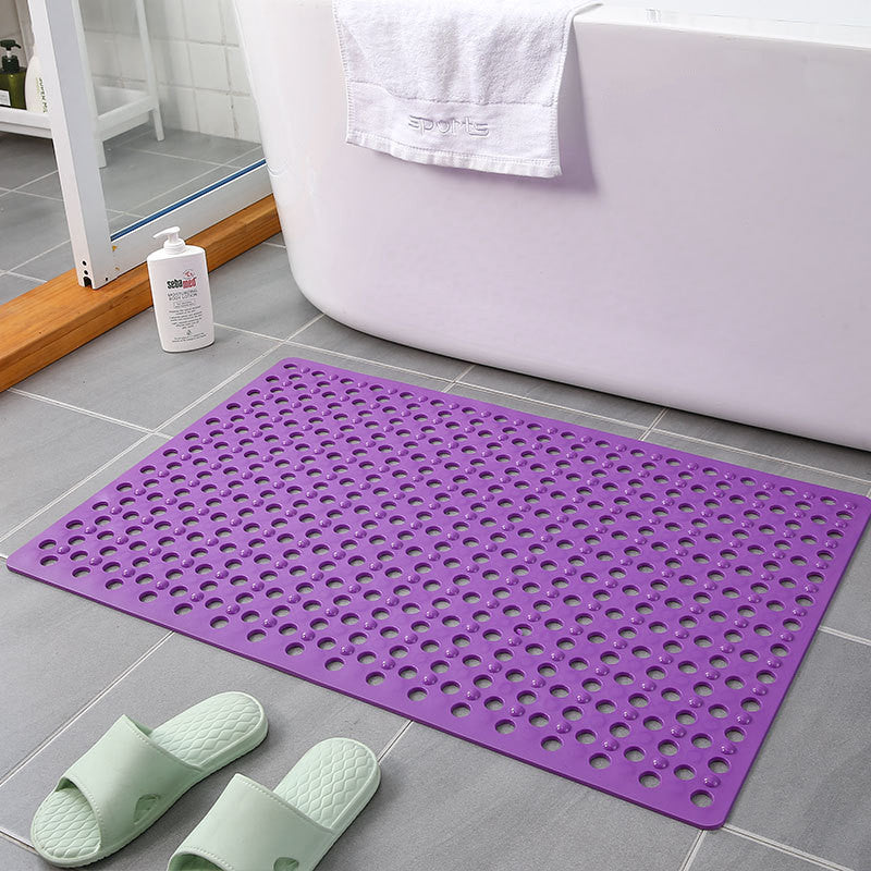 Large Waterproof Non-Slip Bathroom Mat with Suction Cups and Drainage Holes
