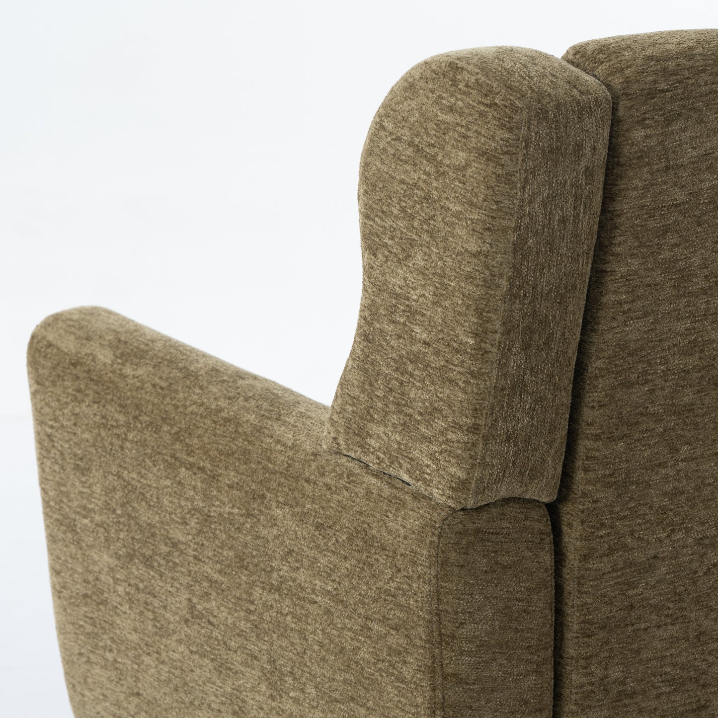 Modern Accent Chair - Soft Chenille Upholstered Armchair in Olive Green
