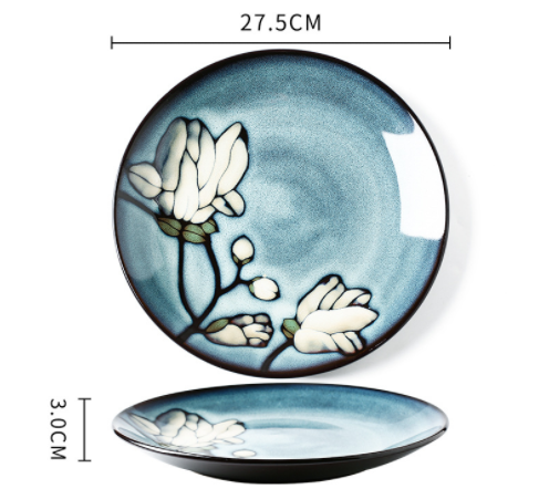 Hand-Painted Ceramic Bowls and Plates - Creative Under-glaze Dinnerware Set