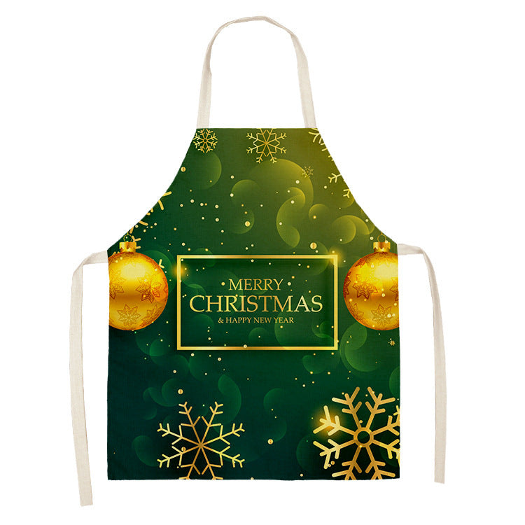 Christmas Dog Linen Apron for Kitchen Household Storage - Multiple Sizes & Styles