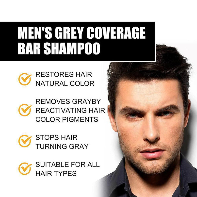 Men's Moisturizing Shampoo Soap for White Hair Care - 50g
