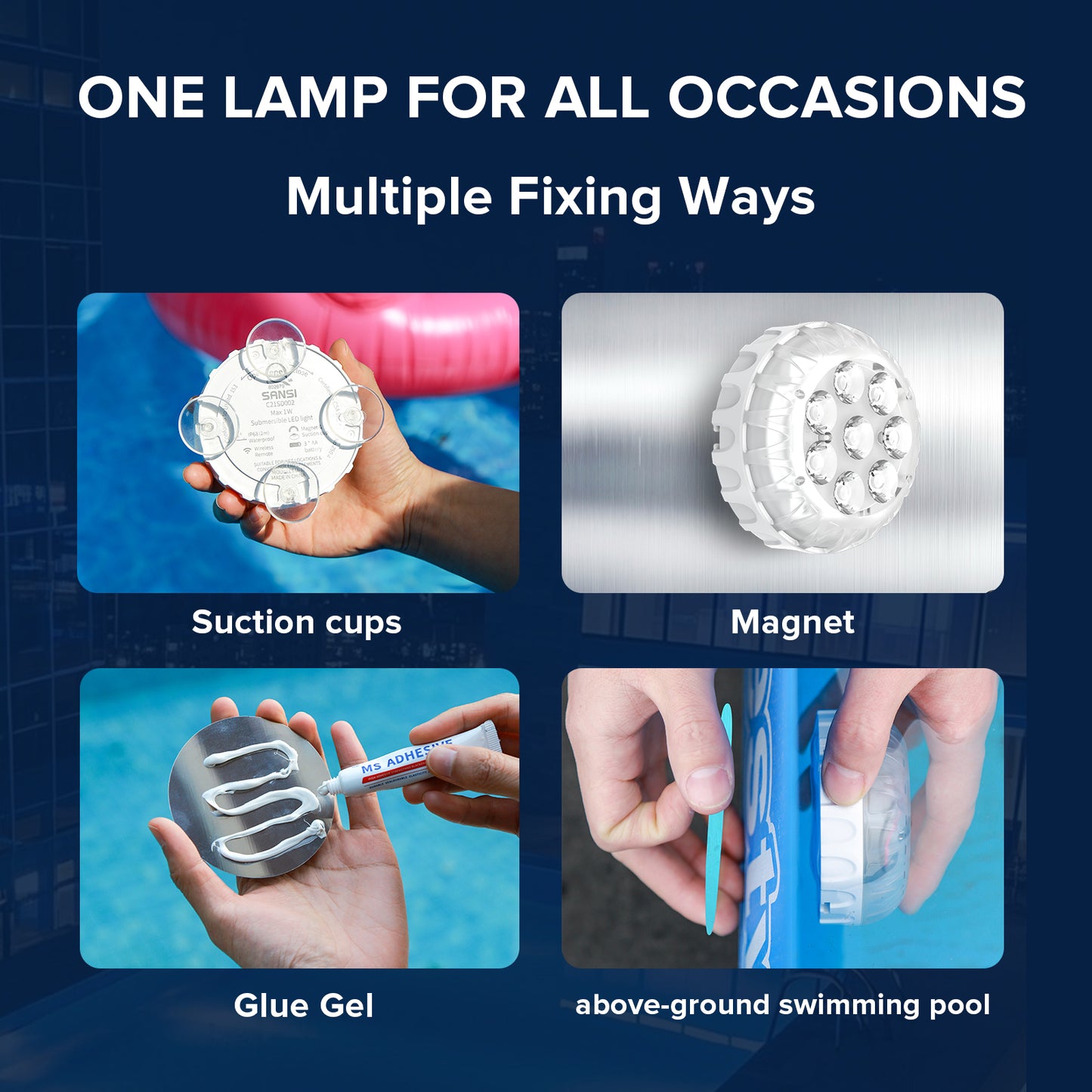 Waterproof RGB Pool Light Set - Rechargeable Outdoor LED Lamp for Swimming Pool Pond & Spa