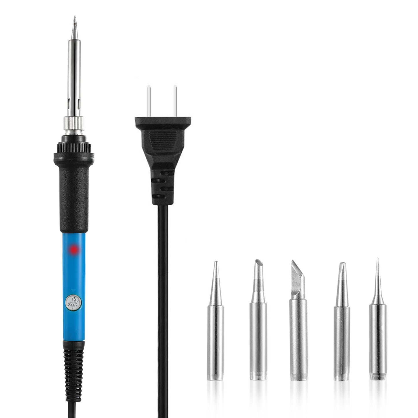 110V Adjustable Temperature Soldering Iron Kit with 5 Tips for PCB Electronics Repair