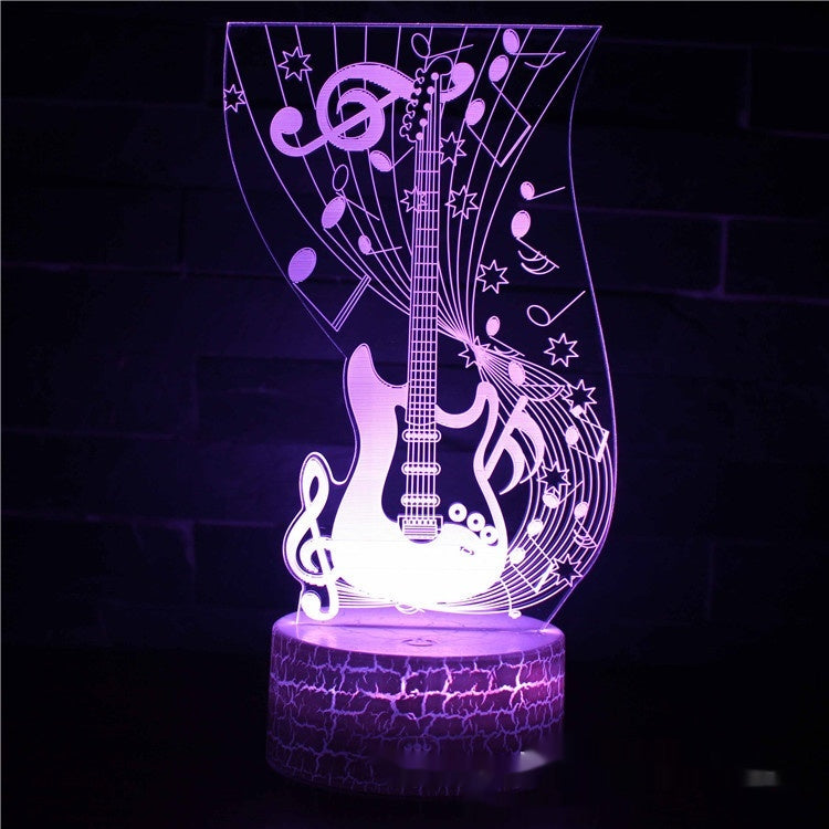 Electric Guitar Violin 3D Table Lamp with Multi-Color Touch & Remote