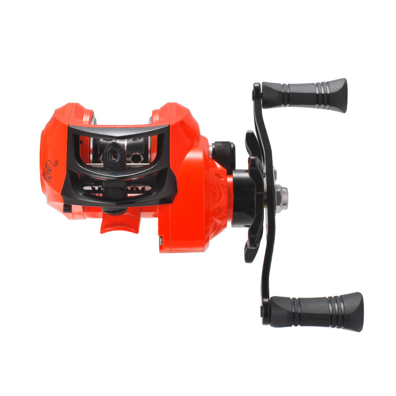 Water Drop Wheel Fishing Reel - High-Speed Gear, Bright Orange, Left/Right Hand