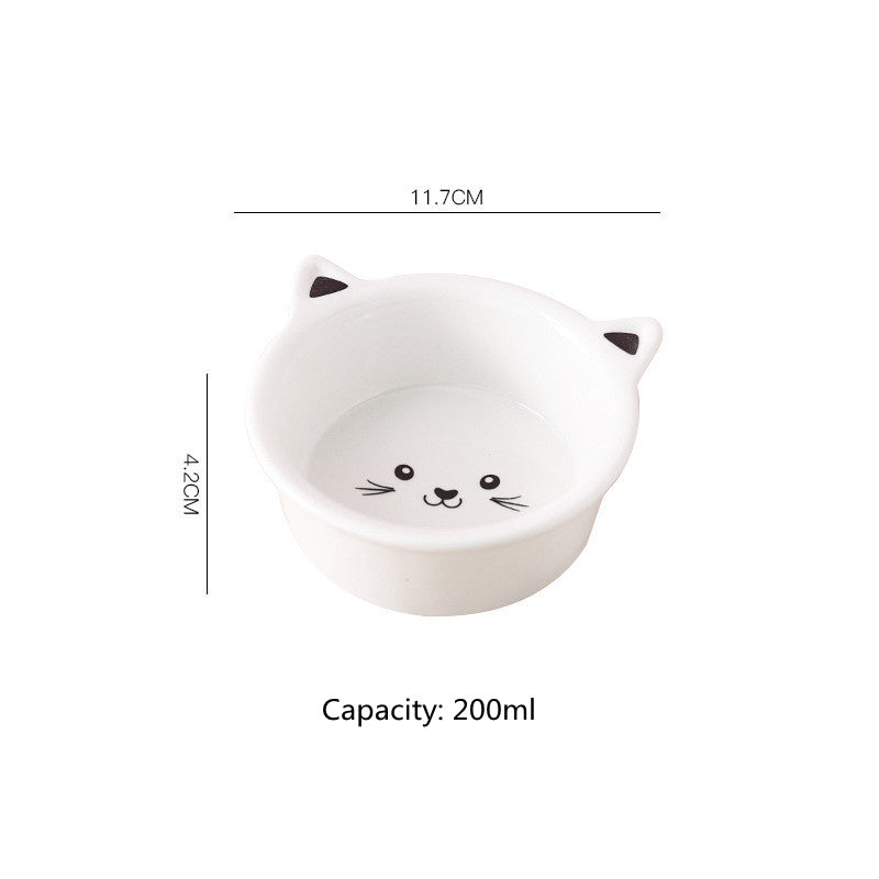 Ceramic Cat & Dog Food Bowl - Easy to Clean, Multiple Styles
