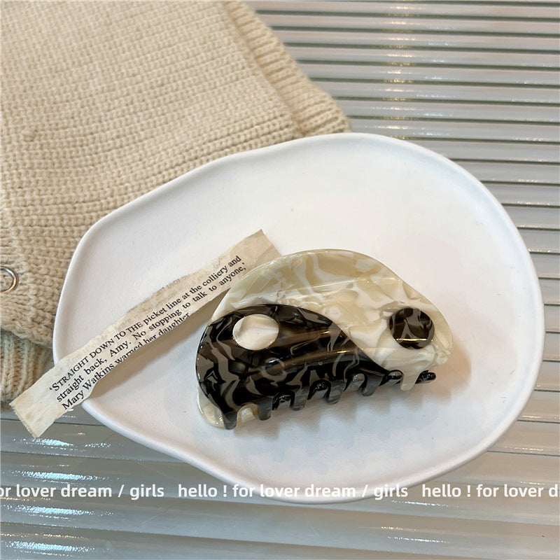Korean Style Acetate Hairpin Semi-Circle Grab Clip for Back of Head