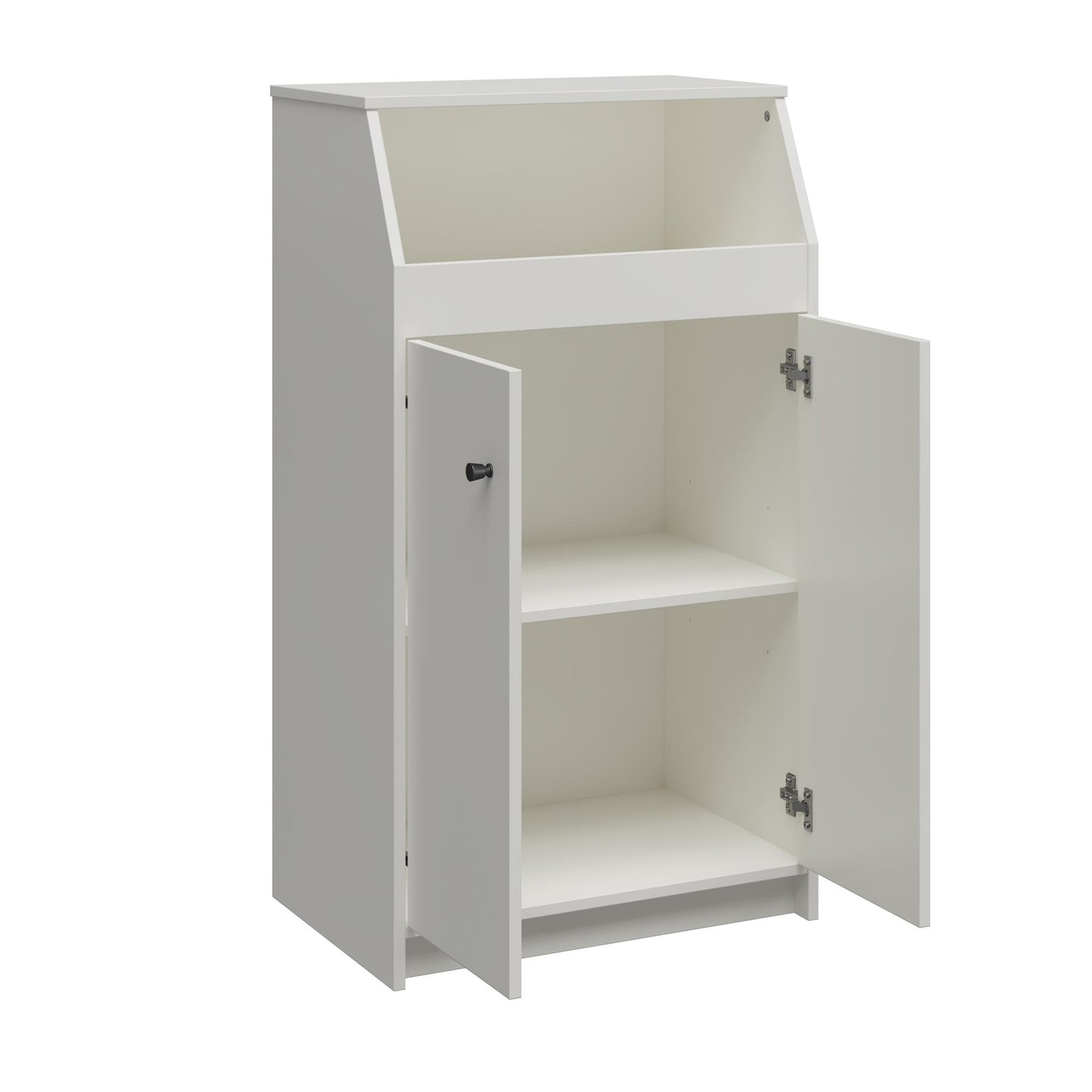 The Loft 2 Door Storage Tower - White Fiberboard Cabinet