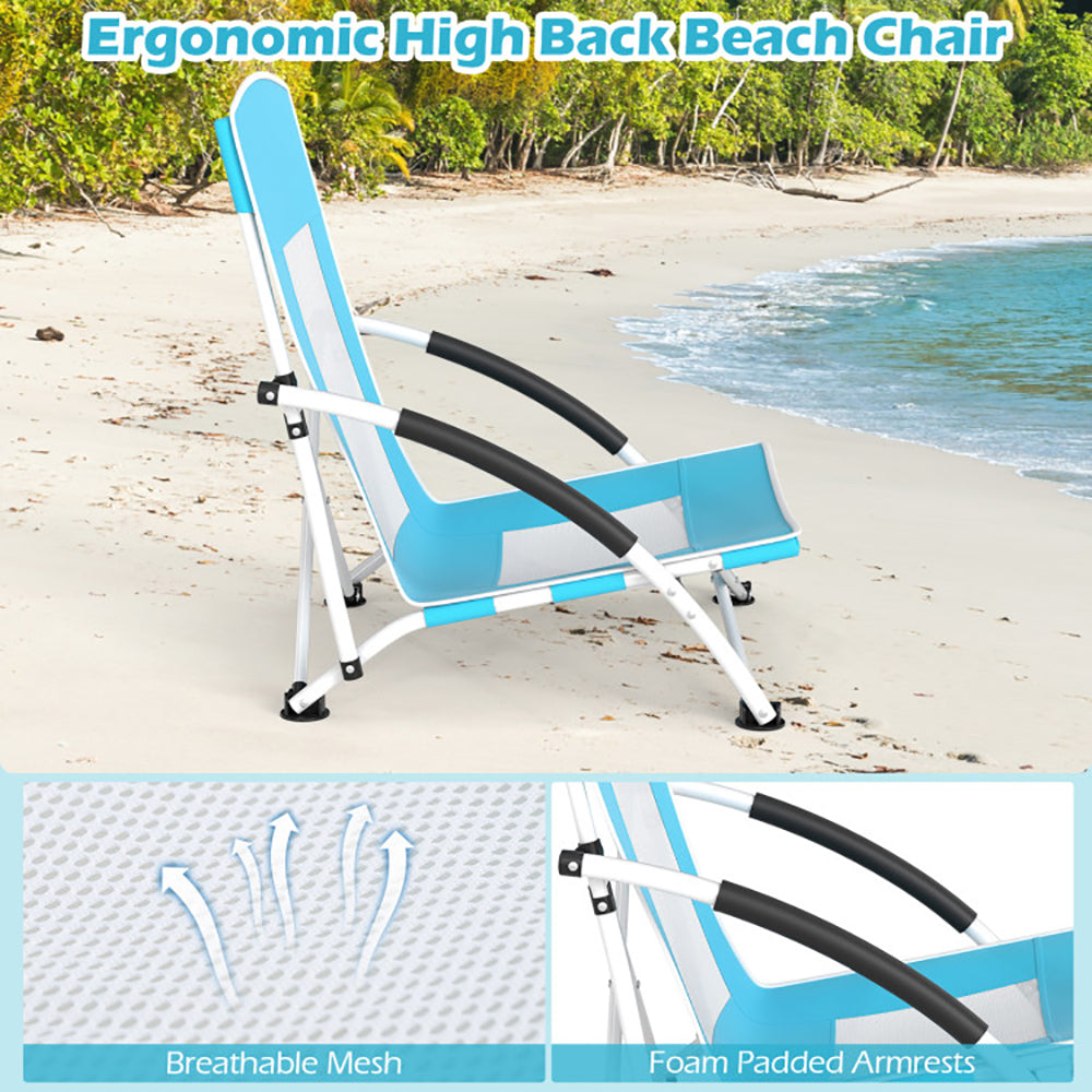 Portable Beach Chair with Adjustable Umbrella - UPF 50+ Protection
