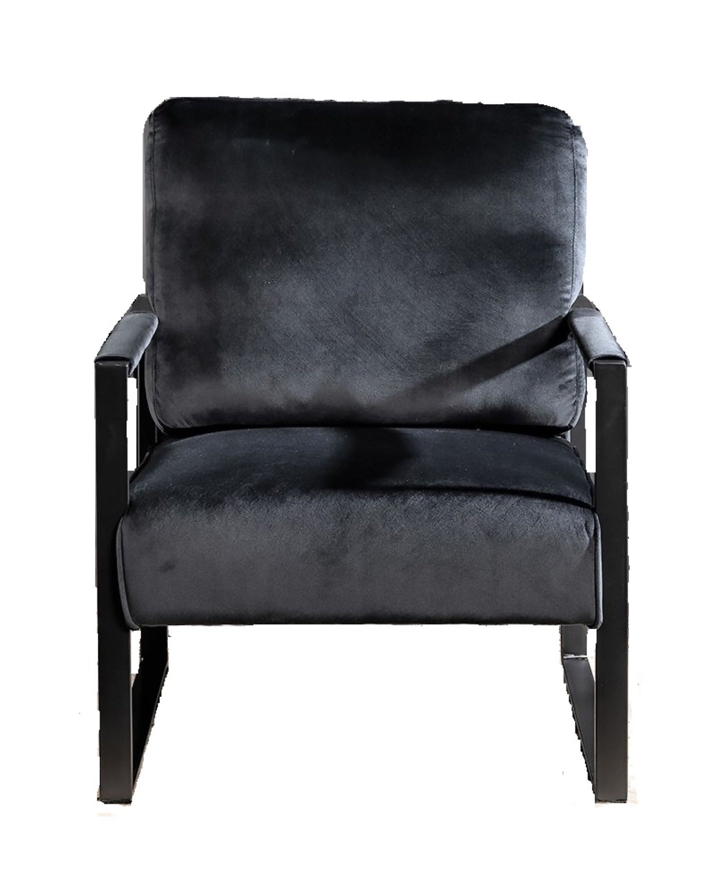 Classic Mid Century Modern Accent Chair With Durable Square Metal