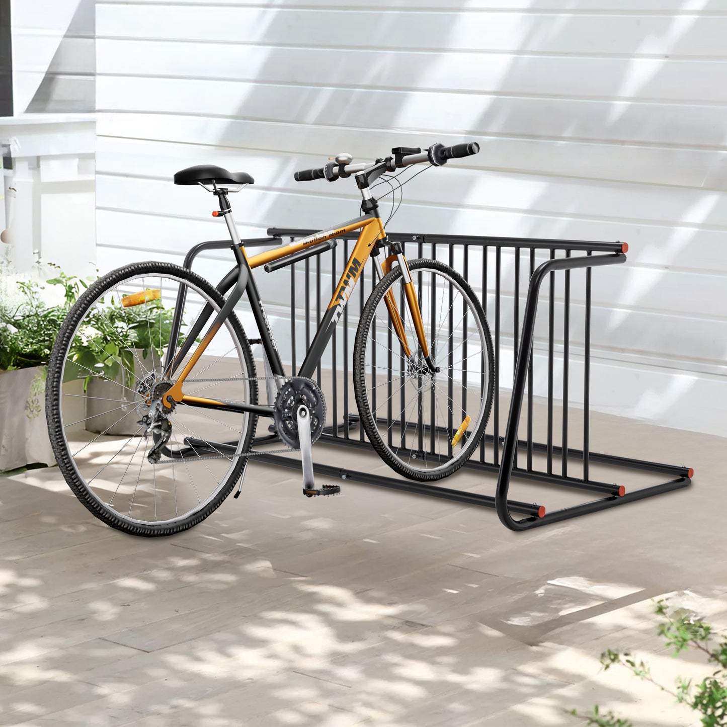 10 - Bike Floor Rack, Easy Assembly Modern Metal Double Sided