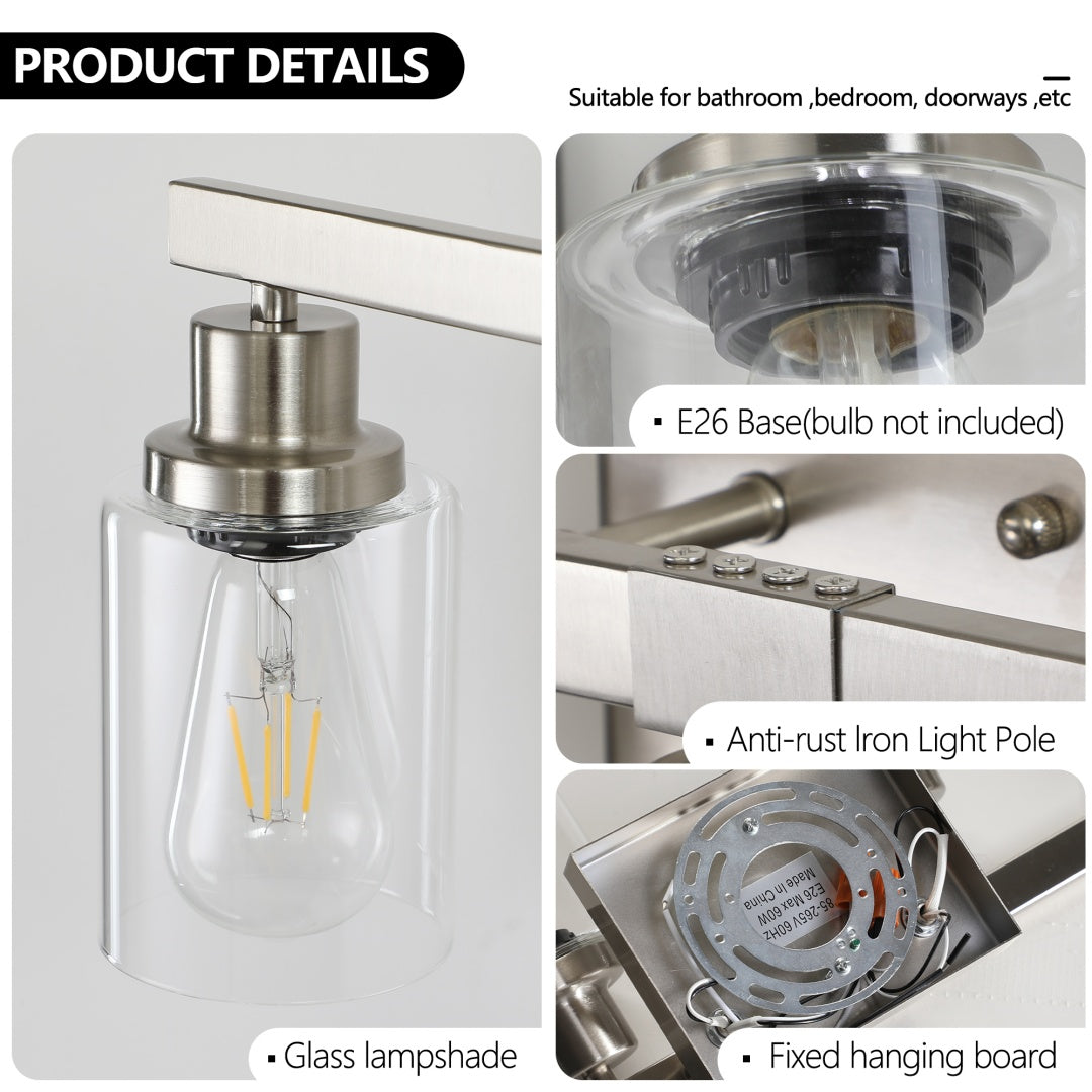Modern 6-Light Bathroom Vanity Light Fixture - Brushed Nickel