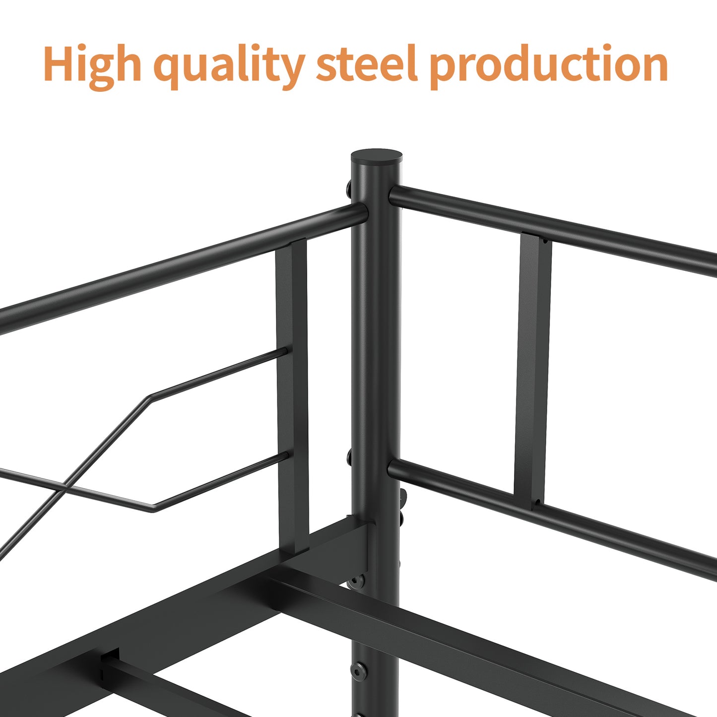 Full Over Full Detachable Metal Bunk Bed Frame with Storage