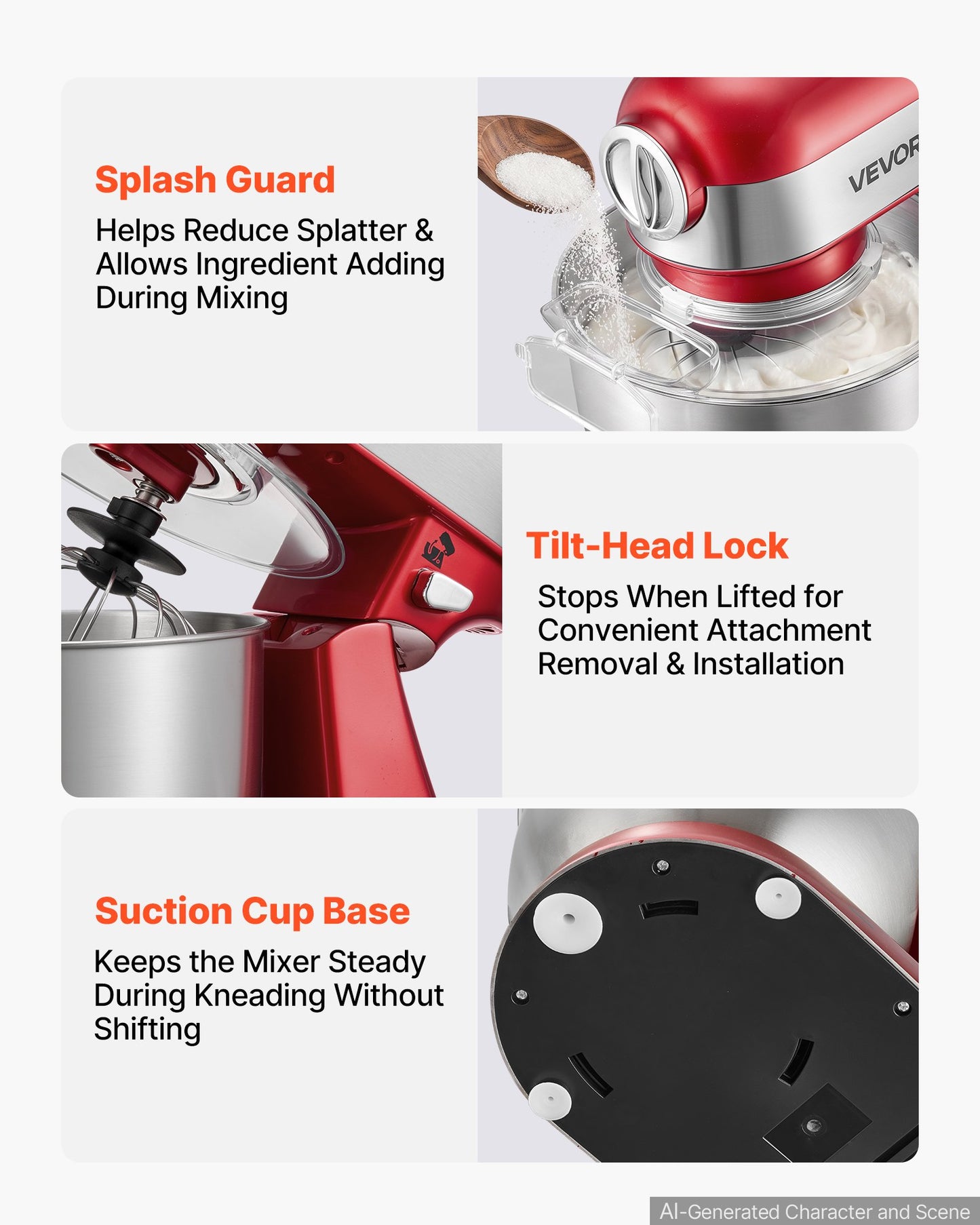 5.3 Qt Tilt Head Stand Mixer 400W with Stainless Steel Bowl & Accessories