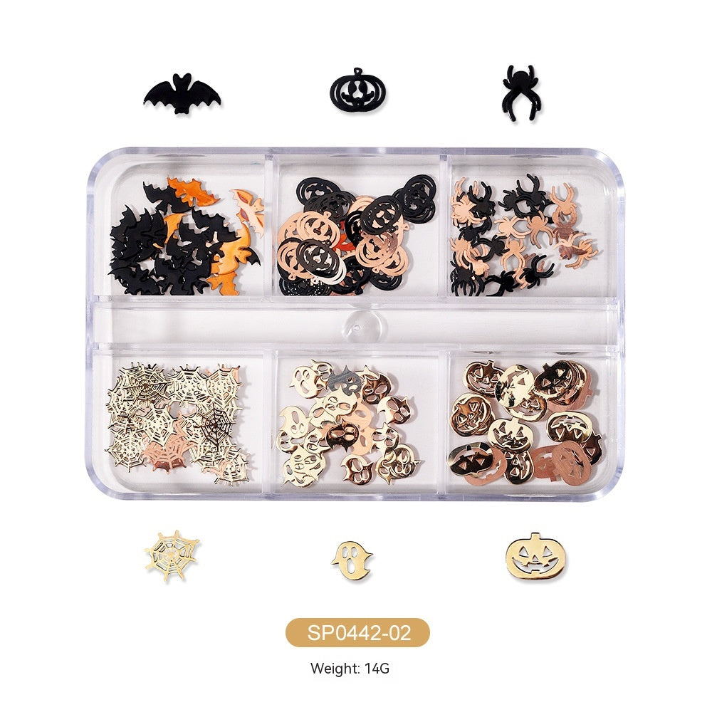 Halloween Alloy Skull Nail Ornament Set - Nail Art Accessories for Spooky Manicure