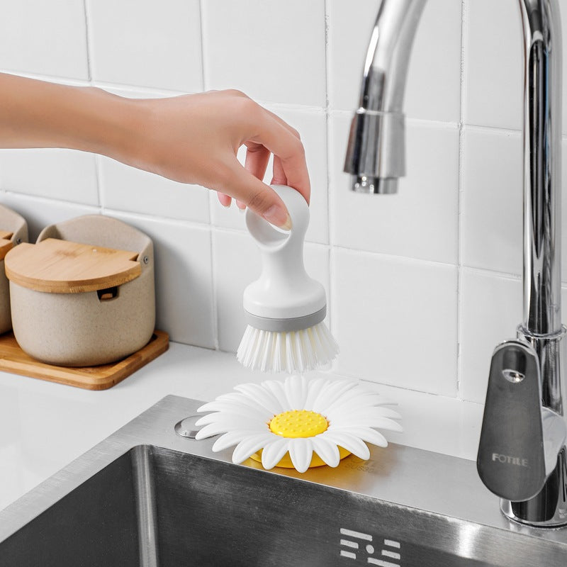Double Layer Daisy Flower Soap Dish Drainable Bathroom Storage