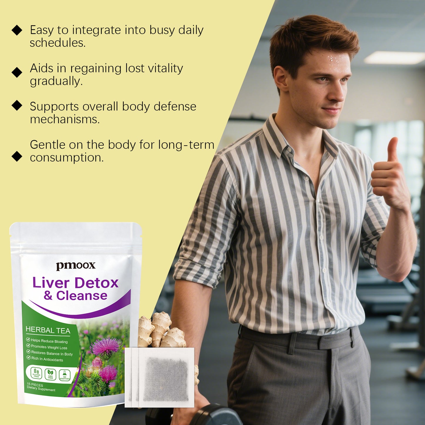 Herbal Functional Tea - Natural Detox & Wellness Tea, 15 Pouches