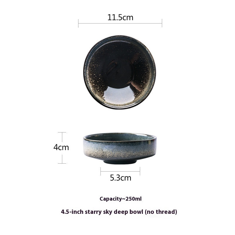 Ceramic Japanese Style Conical Bell Bowl - Decorative Deep Serving Dish