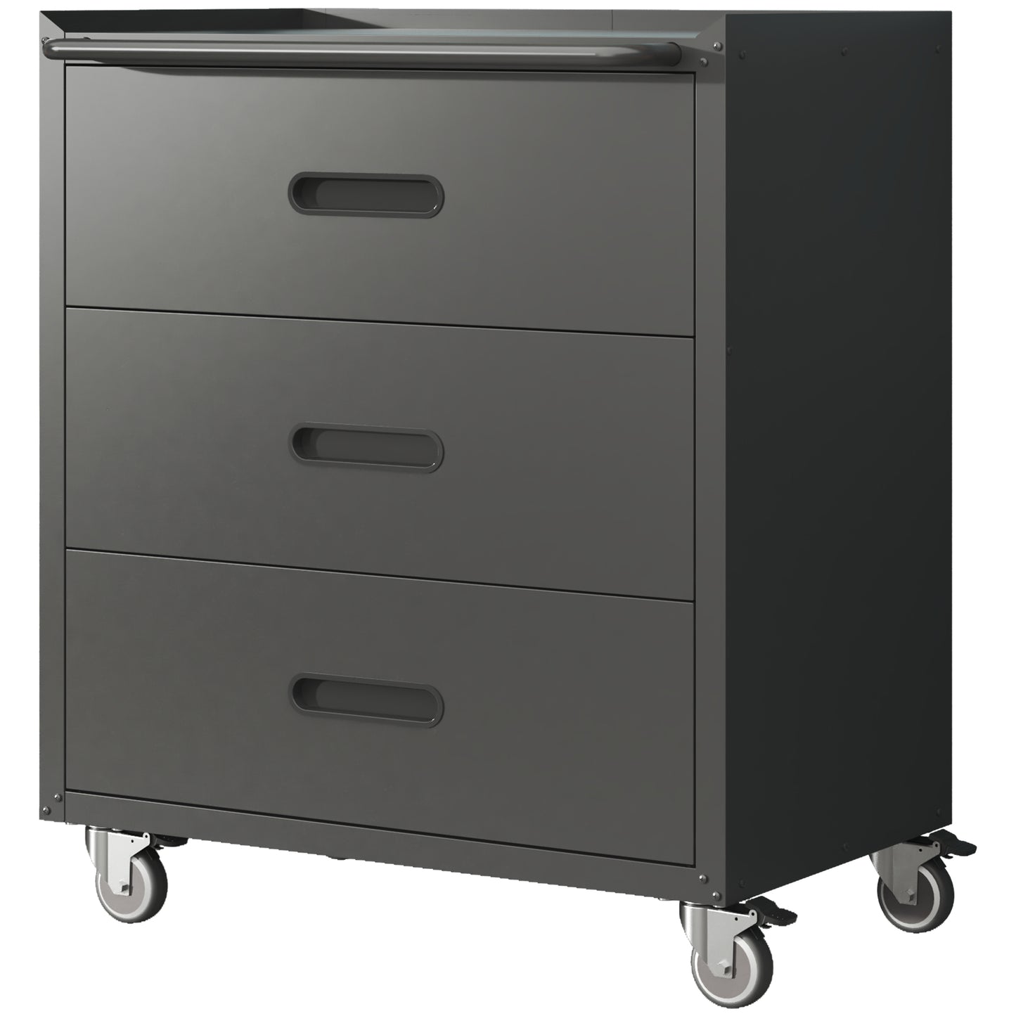 Heavy-Duty Metal Storage Cabinet with Wheels - 3 Drawer Organizer