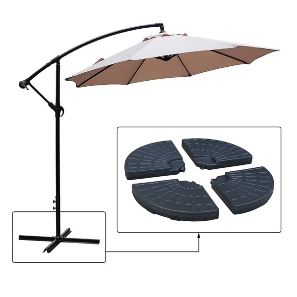 Weighted Cantilever Umbrella Base 145 Lbs Heavy-Duty Weather-Resistant Outdoor Patio