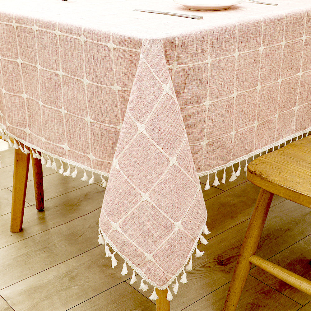 Waterproof Cotton Linen Tablecloth for Farmhouse Dining Decor