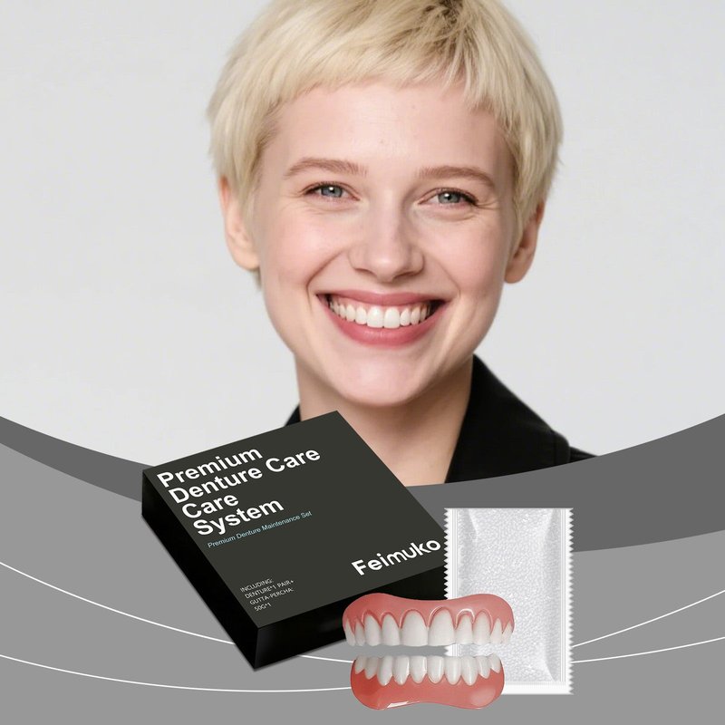 Dental Prosthesis Set - Resin Teeth Cap with Adhesive