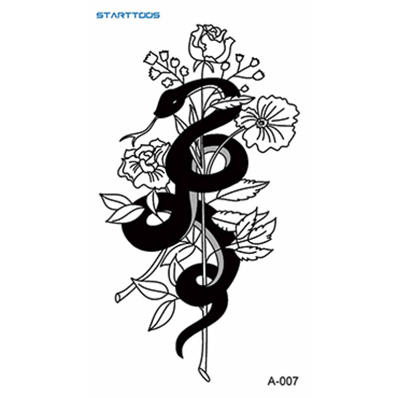Semi-Permanent Tattoo Sticker Set for Nail Art - Multiple Patterns & Sizes